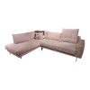 Ecksofa Samara Stoff S-XBO29/05 White Grey Grau Füße Metall Schwarz