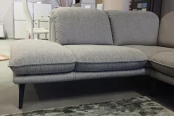 Ecksofa Sherry Stoff W60 21 Silver Grau Fuß Metall FP6 M95 Anthrazit Mit Kopfstützenverstellung
