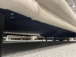 Ecksofa SO 3600 Stoff Calido Natur SG2 Metallfuß Schwarz mit Kissen und Sitztiefenverstellung