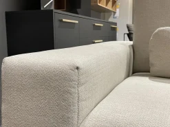 Ecksofa SO 3600 Stoff Calido Natur SG2 Metallfuß Schwarz mit Kissen und Sitztiefenverstellung