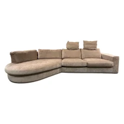 Ecksofa Sofalandschaft Inspiration Stoff Fame Beigebraun Sockelrahmen Holz