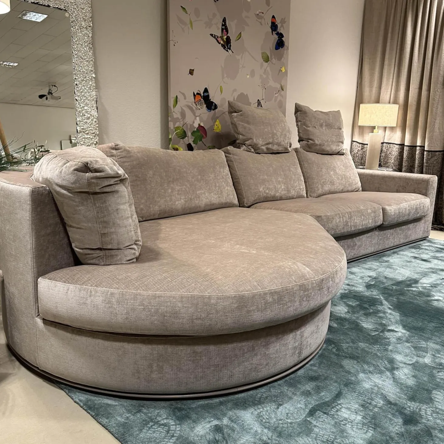 Ecksofa Sofalandschaft Inspiration Stoff Fame Beigebraun Sockelrahmen Holz