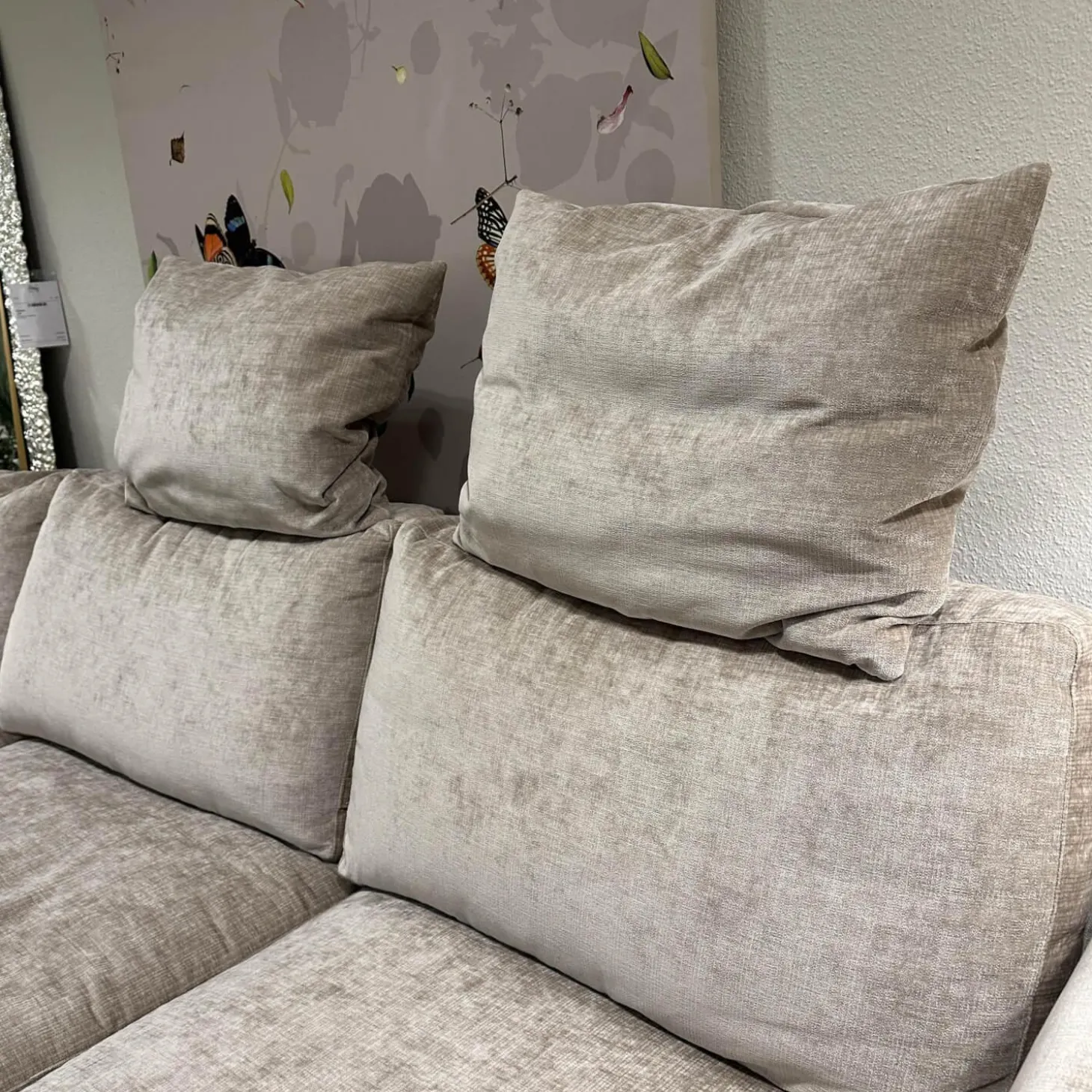 Ecksofa Sofalandschaft Inspiration Stoff Fame Beigebraun Sockelrahmen Holz