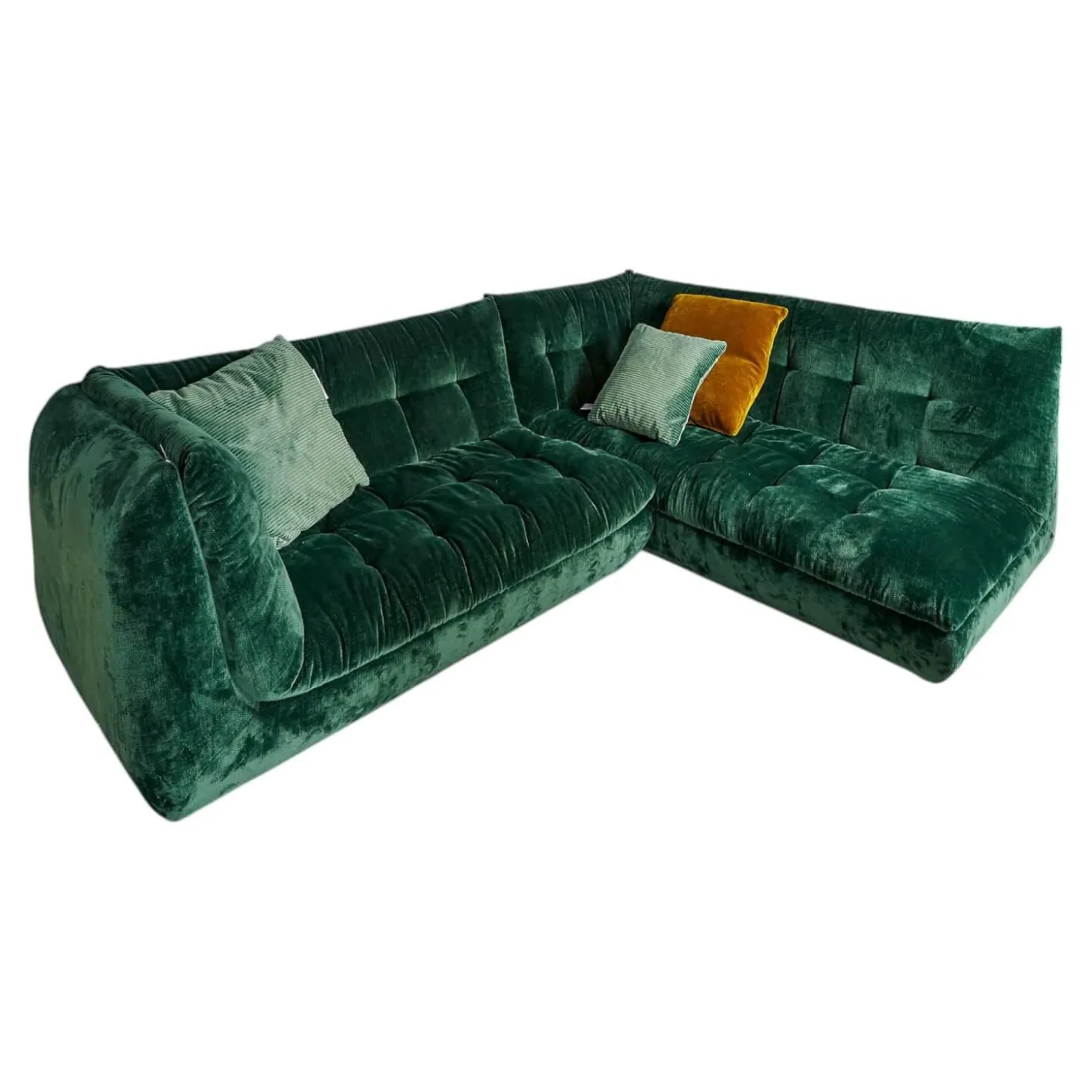 Ecksofa Soulmate Stoff Phil Dunkelgrün Mit Kissen Stoff Gray Dunkelgrün Und Phil Curry Orange Braun