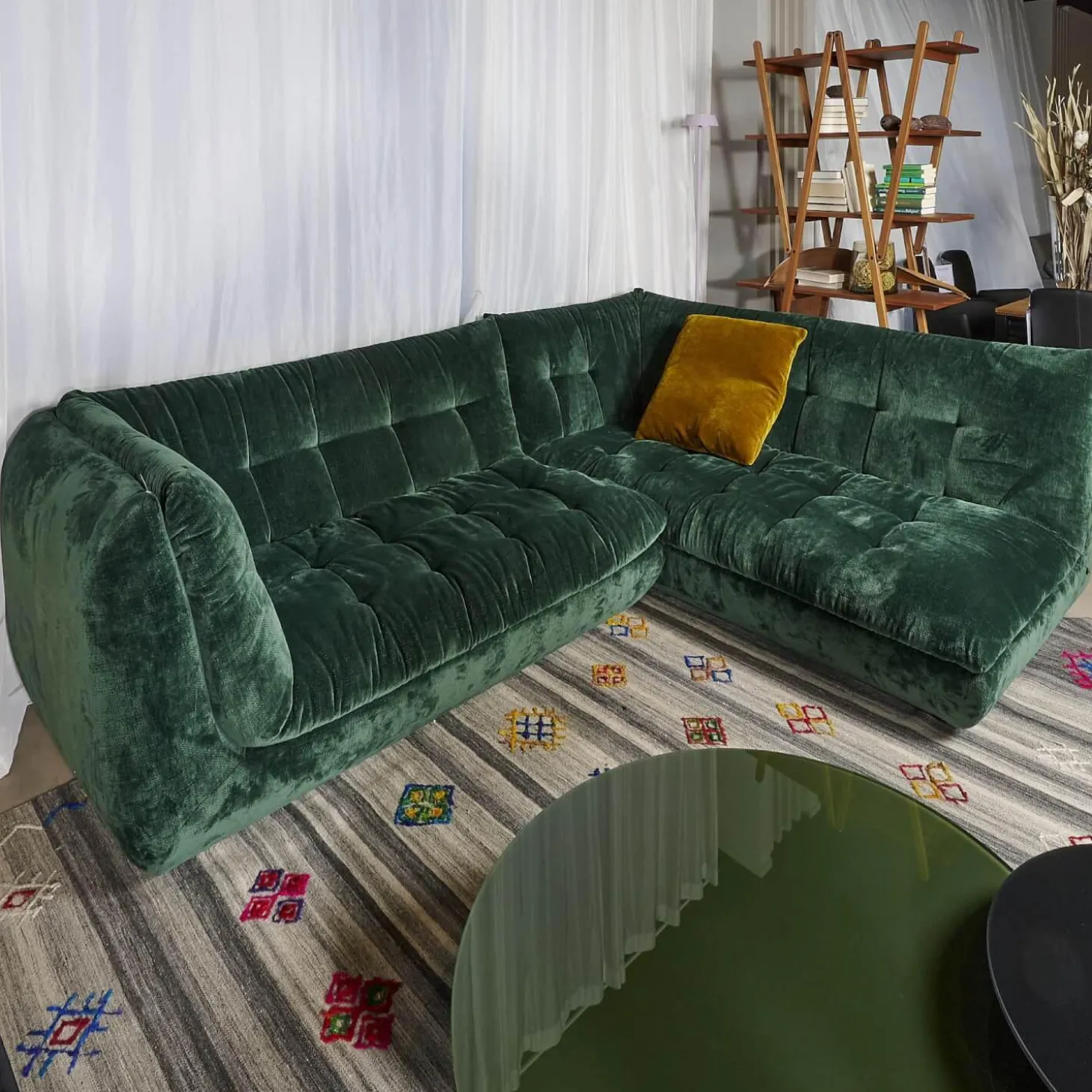 Ecksofa Soulmate Stoff Phil Dunkelgrün Mit Kissen Stoff Gray Dunkelgrün Und Phil Curry Orange Braun