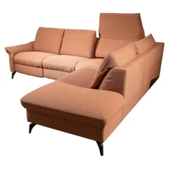 Ecksofa Spektra 1178 Bezug 24 Q2 Fashio Terra Rosa Braun Metallfüße Anthrazit