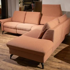 Ecksofa Spektra 1178 Bezug 24 Q2 Fashio Terra Rosa Braun Metallfüße Anthrazit