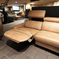 Ecksofa Spektra 1180 Leder 24 Wüste Braun Metallkufe Metall Anthrazit Mit Verstellung Und Sessel