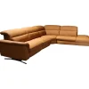 Ecksofa Spektral 1352 Leder 27 Leonessa Almond Braun Kufe Metall Anthrazit 63
