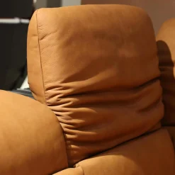 Ecksofa Spektral 1352 Leder 27 Leonessa Almond Braun Kufe Metall Anthrazit 63