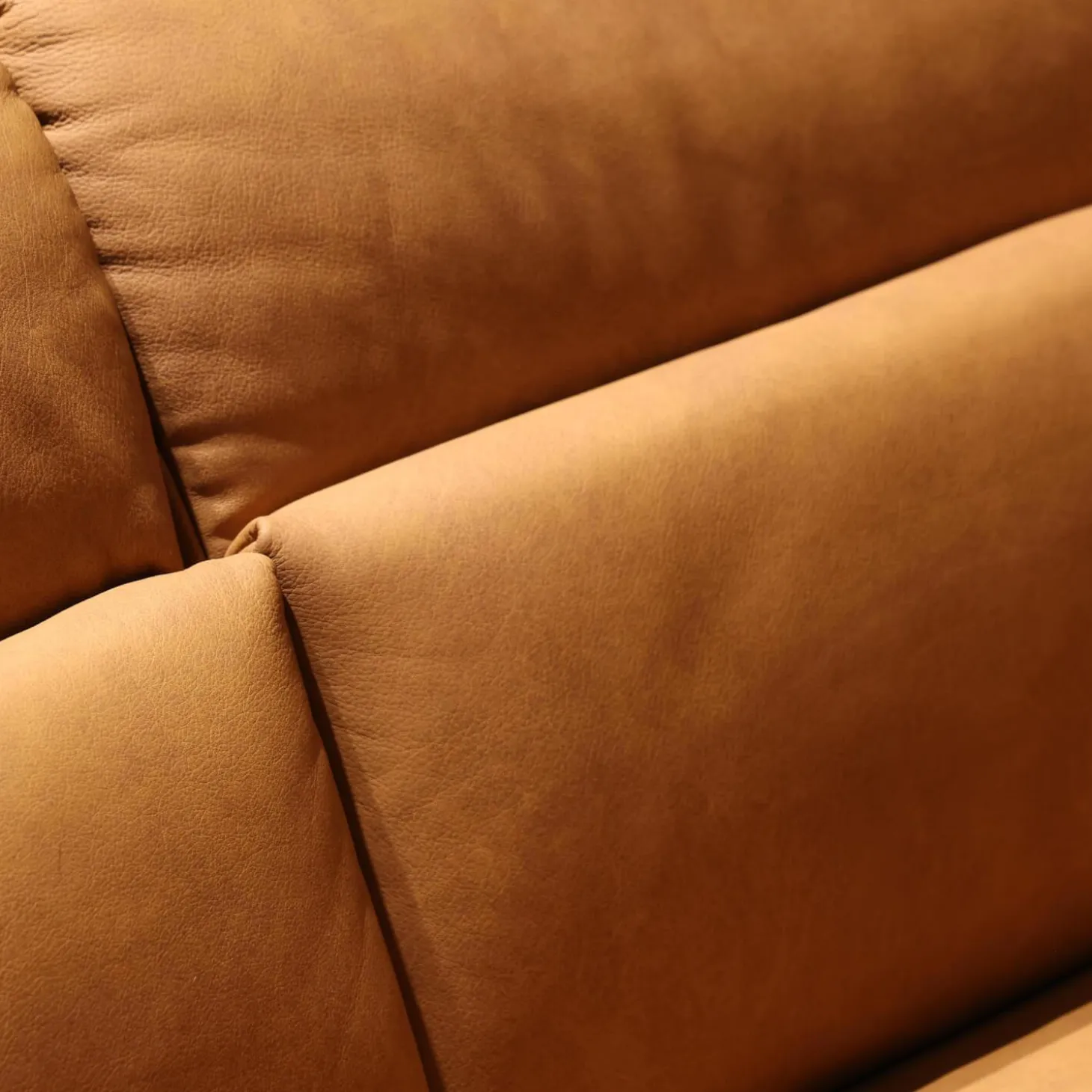 Ecksofa Spektral 1352 Leder 27 Leonessa Almond Braun Kufe Metall Anthrazit 63