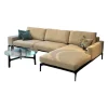 Ecksofa Spirit Stoff Bonito 9 6007 171 Beige Metallfuß Matt Schwarz Pulverbeschichtet