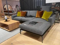 Ecksofa Spirit Stoff Prince BW-1781-191Anthrazit Metallfuß Matt Schwarz