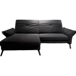Ecksofa Stoff Cavallo Beage 06 Grau Metallfuß Schwarz Matt