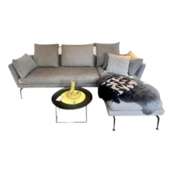 Ecksofa Suita Stoff Corsaro F 80 Graphit Melange Grau Gestell Basic Dark Schwarz Inklusive Kissen