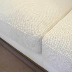 Ecksofa System Plus Stoff Leder Weiß Kufe Chrom Mit Kopfstütze