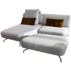Ecksofa Taormina Stoff Livio Creme Grau Füße Schwarz Mit 1 Rückenkissen Und 2 Spitzkissen Stoff Genua Kupfer