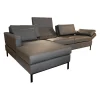 Ecksofa Tomo Compact Leder Unit 5432 29 Braun Gestell Metall Schwarz Pulverbeschichtet Mit Verstellbarer Lehne