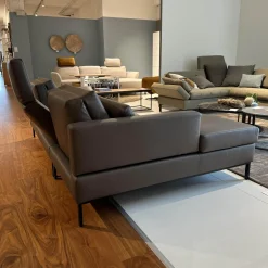 Ecksofa Tomo Compact Leder Unit 5432 29 Braun Gestell Metall Schwarz Pulverbeschichtet Mit Verstellbarer Lehne