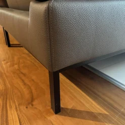 Ecksofa Tomo Compact Leder Unit 5432 29 Braun Gestell Metall Schwarz Pulverbeschichtet Mit Verstellbarer Lehne