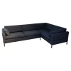 Ecksofa Tomo Soft Bezug Stoff 4491 0096 Dunkelgrau Untergestell Schwarz Matt