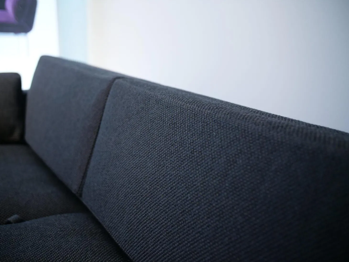 Ecksofa Tomo Soft Bezug Stoff 4491 0096 Dunkelgrau Untergestell Schwarz Matt