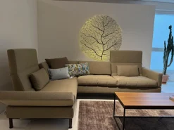 Ecksofa Tomo Soft Stoff 3677 20 Braun Gestell Buche Gebeizt Nussbaum Dunkel Und Metall Schwarz Inklusive Kissen