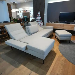 Ecksofa Tomo Taron 5668 40 Grau Grün Metalluntergestell Schwarz Pulverbeschichtet Mit Hocker