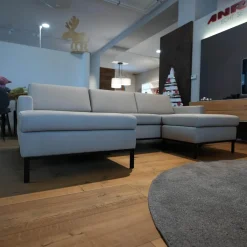 Ecksofa Tomo Taron 5668 40 Grau Grün Metalluntergestell Schwarz Pulverbeschichtet Mit Hocker