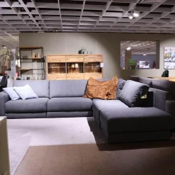 Ecksofa Toronto Stoff Angola 4 Grau Mit Kissen