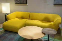Ecksofa Turia Stoff Monza 27166/66 Gelb Füße Epoxy