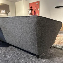 Ecksofa Turia Stoff Monza 84 Grau Füße Epoxy Lack Schwarz