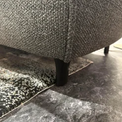 Ecksofa Turia Stoff Monza 84 Grau Füße Epoxy Lack Schwarz