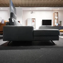 Ecksofa Upgrade Leder B-Toro Colorado Faden 0321 Hellgrau