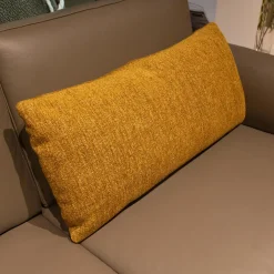 Ecksofa Upgrade Leder Dolce Verdure D Braun Eckfuß Metall Schwarz Matt Mit Kissen