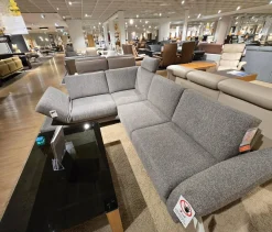 Ecksofa Upgrade Stoff 10 Calypso 27 Grau Schwertkufe Aluminium Bronziert Mit Schwenkbarer Armlehne