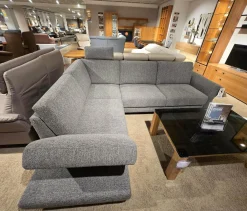 Ecksofa Upgrade Stoff 10 Calypso 27 Grau Schwertkufe Aluminium Bronziert Mit Schwenkbarer Armlehne