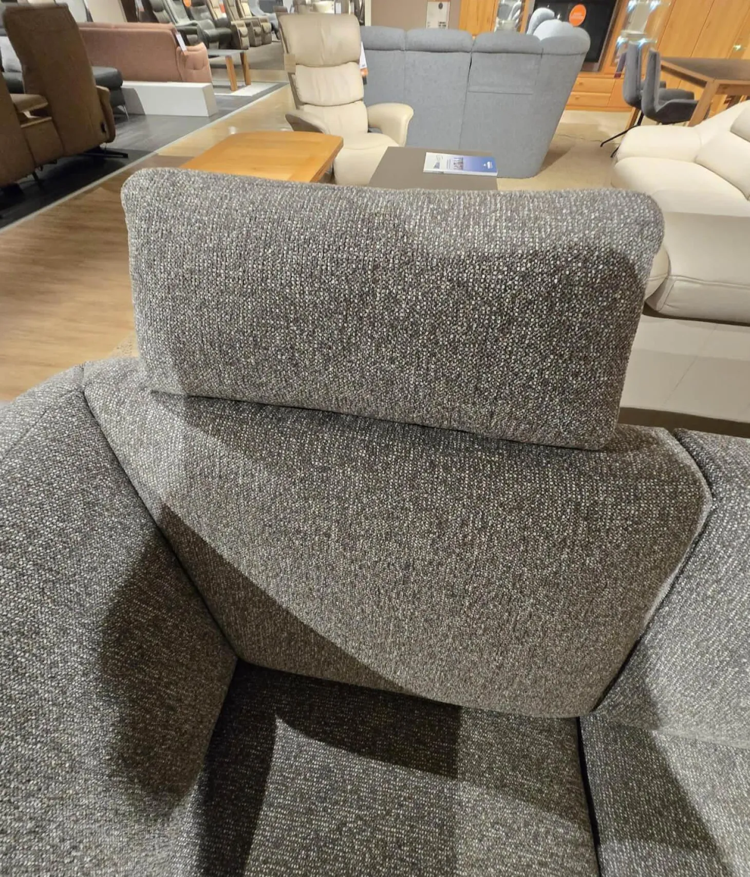 Ecksofa Upgrade Stoff 10 Calypso 27 Grau Schwertkufe Aluminium Bronziert Mit Schwenkbarer Armlehne