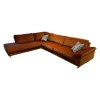 Ecksofa Vita 14 Stoff Verotex Hawk 20 Canyon Kupfer Orange Kufe Schwarz Ohne Dekokissen