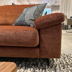 Ecksofa Vita 14 Stoff Verotex Hawk 20 Canyon Kupfer Orange Kufe Schwarz Ohne Dekokissen