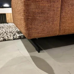 Ecksofa Vita 14 Stoff Verotex Hawk 20 Canyon Kupfer Orange Kufe Schwarz Ohne Dekokissen