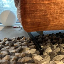 Ecksofa Vita 14 Stoff Verotex Hawk 20 Canyon Kupfer Orange Kufe Schwarz Ohne Dekokissen