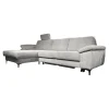 Ecksofa Viva 246 Stoff Famous Frost Grey Grau Metallfuß 865 Schwarz Matt Inklusive Kopfstütze