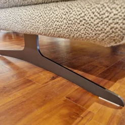 Ecksofa Willoow Bezug Stoff Silver Grey 01022 Metallkufe Schwarz FT9 M99 Inklusive Sitztiefenverstellung Und 2 Kissen