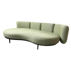 Ecksofa Wohnlandschaft Organix Lounge Bezug Stoff Dry Sage Linen Grün