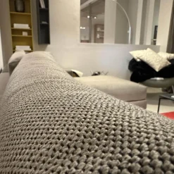 Ecksofa Xenia Stoff U3471 Q2 Grau Taupe Füße Metall Schwarz