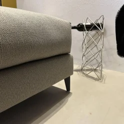 Ecksofa Xenia Stoff U3471 Q2 Grau Taupe Füße Metall Schwarz