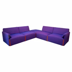 Ecksofagruppe Costume Stoff Kvadrat Uniform Melange 683 Lila Verbindungslemente Orange