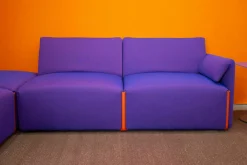 Ecksofagruppe Costume Stoff Kvadrat Uniform Melange 683 Lila Verbindungslemente Orange