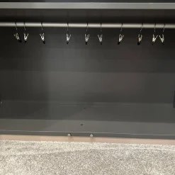 Einbaugarderobe Cabin Lack Rosenholz Fachböden Melamin Beschichtet Dunkelgrau Inklusive Beleuchtung